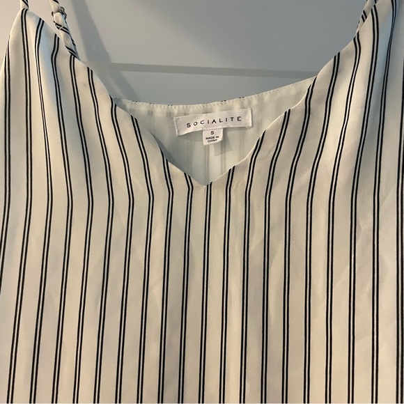 Socialite Striped Tank Top in Black and White - Picture 4 of 4